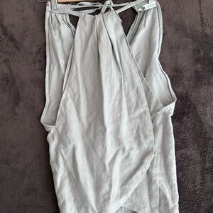 Zara Gray Sleeveless Top 100% linen